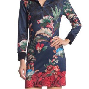 PAM AND GELA Bye Birdy Track Dress - Navy  Size XS